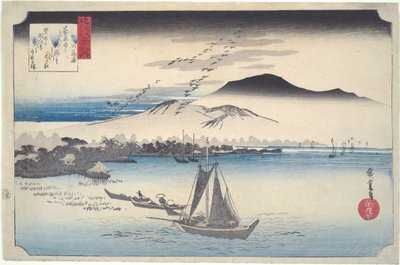 Katadánál leszálló vadludak, az Ōmi nyolc látképe sorozatból alkotó: Utagawa Hiroshige