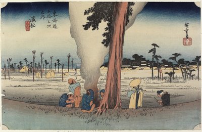 Téli jelenet, Hamamatsu, c. 1833 alkotó: Utagawa Hiroshige