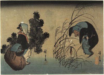 Nő és Borz alkotó: Utagawa Hiroshige