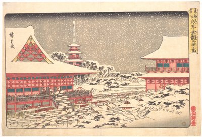 Év végi vásár a Kinryūzan templomnál alkotó: Utagawa Hiroshige
