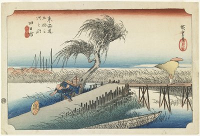 Yokkaichi-Látható folyó, kb. 1833 alkotó: Utagawa Hiroshige