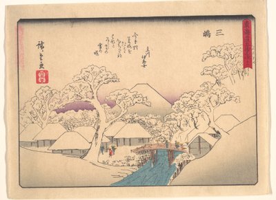 A Tókaidó ötvenhárom állomása - Mishima alkotó: Utagawa Hiroshige