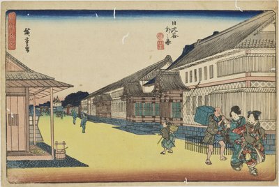 „Hibiján kívül” az „Edo nevezetes látképei” sorozatból alkotó: Utagawa Hiroshige