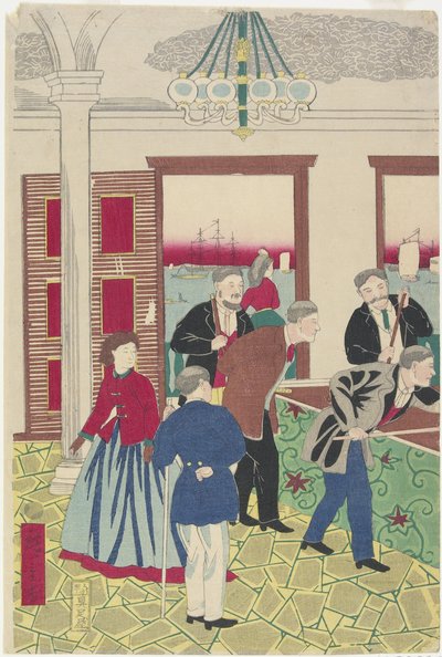 Külföldiek a biliárdjátékban, 19. század vége alkotó: Utagawa Hiroshige III