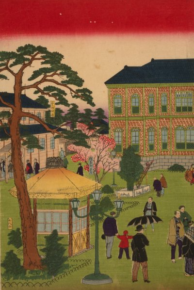Második országos ipari kiállítás az Ueno Parkban alkotó: Utagawa Hiroshige III
