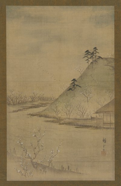 Tavaszi táj, 19. század közepe. alkotó: Utagawa Hiroshige II