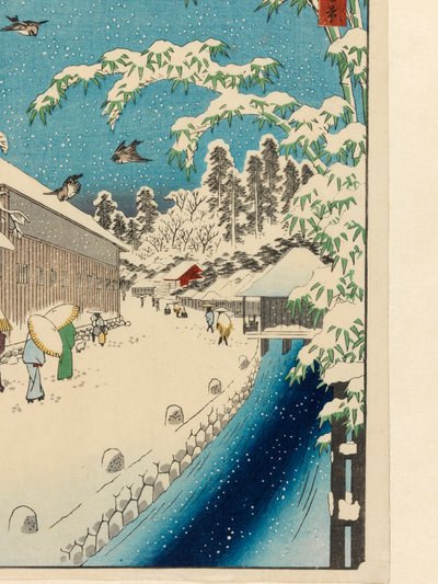 Atagoshita és Yabu Lane (Atagoshita Yabukôji), 1858 előtt (színes nyomat fatömbökből, csillámpelyhekkel és szövetnyomtatással) alkotó: Utagawa I Hiroshige