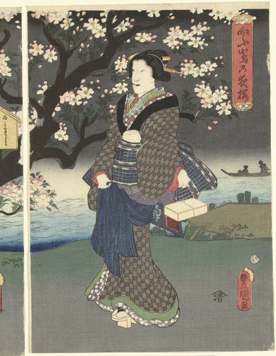 Esti séta a folyó mentén alkotó: Utagawa Kunisada (I)