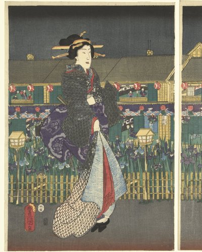 Teljes virágzású íriszek alkotó: Utagawa Kunisada (I)