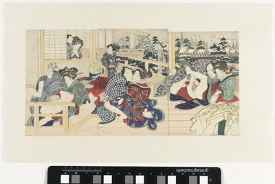 Szerelmes párok a teraszon télen alkotó: Utagawa Kunisada (I)