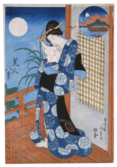 Őszi hold Miho felett alkotó: Utagawa Kunisada