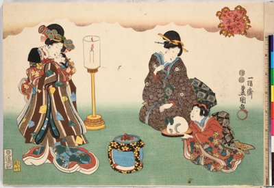 Esti hó Bo-setsu, a Nyolc figurális nézet sorozatból, Sugata Hakkei, kb. 1850., kb. 1850 alkotó: Utagawa Kunisada
