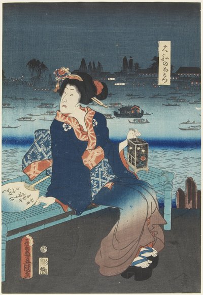 A Yamato-ház kurtizánja, Omitsu, 1862 áprilisában alkotó: Utagawa Kunisada