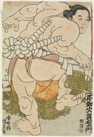 Shiranui Dakuemon yokozuna birkózó a Higo istállóból, 1830-1844 alkotó: Utagawa Kunisada