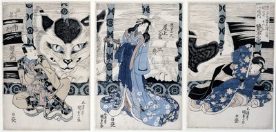Yatsuhashi faluja Okasakiban, a „Tokaido gojusan eki no uchi” „The 53 Stations of Tokaido” sorozatból, 1835 (színes fatömbnyomat) alkotó: Utagawa Kunisada