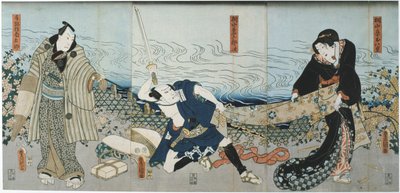 Színházi jelenet, 1844 alkotó: Utagawa Kunisada