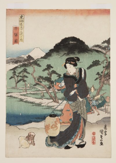 View of Hiratsuka (Hiratsuka figura) alkotó: Utagawa Kunisada