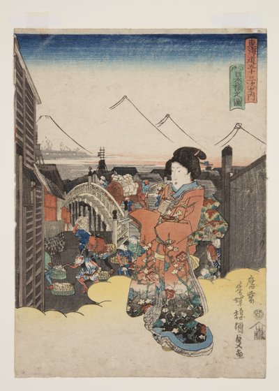 A Nihonbashi tag Edo képe (Edo Nihonbashi alakja) alkotó: Utagawa Kunisada