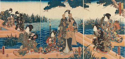 Fatömbnyomat – „Négy évszak: tavasz”, 1851-1852 alkotó: Utagawa Kunisada