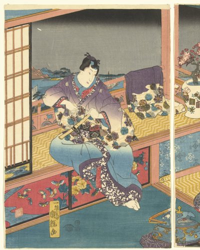 Virágok Hó, hold és virágok (sorozat címe) alkotó: Utagawa Kuniteru