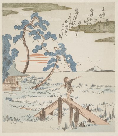 Egy gazda átkel a gyaloghídon alkotó: Utagawa Kuniyoshi