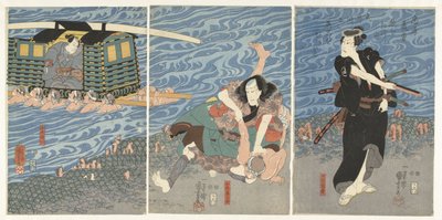 Csata az Oi folyó partján alkotó: Utagawa Kuniyoshi
