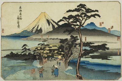 Hara, Yoshiwara, and Kanbara, from the series "Famous Places on the Fifty-three Stations of the Tokaido, Three Stations (Tokaido gojusan eki sanshuku meisho)"   1285423   hu       hungarian Successfully Translated  Original: Common water hyacinth, Eichhorn alkotó: Utagawa Kuniyoshi