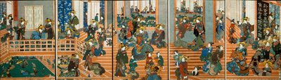 Felülnézeti Kado-Ebiya emeleti szintje alkotó: Utagawa Kuniyoshi