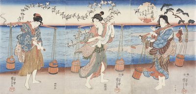 Lilek a Mucu tartománybeli Noda Ékkő-folyójánál alkotó: Utagawa Kuniyoshi