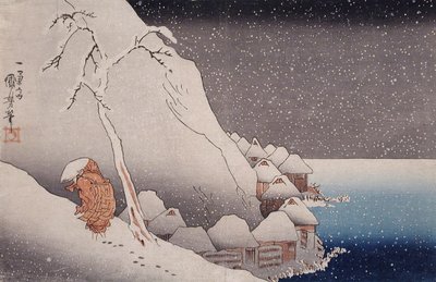 Hó Tsukaharánál, Sado szigetén, 1271 alkotó: Utagawa Kuniyoshi