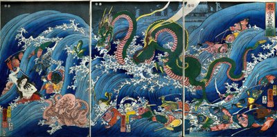 Tamatori-hime A Szent ékszer ellopása a Sárkánypalotából (Ryūgu Tamatori-hime no zu) alkotó: Utagawa Kuniyoshi