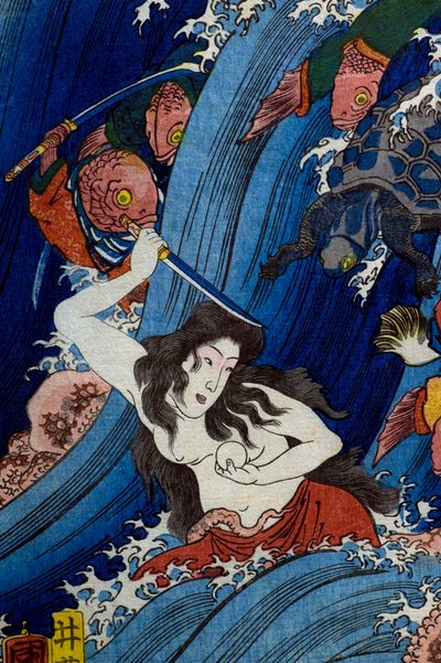 Tamatori-hime A Szent ékszer ellopása a Sárkánypalotából (Ryūgu Tamatori-hime no zu) alkotó: Utagawa Kuniyoshi