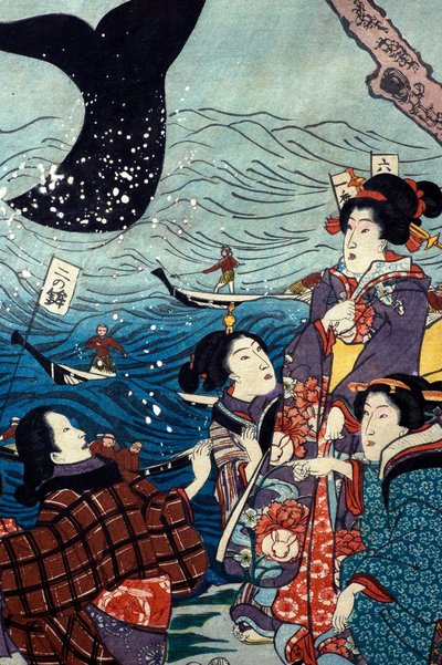 Hét part virágzása nagy halakkal (Nana ura tairyō hanjō no zu) alkotó: Utagawa Kuniyoshi