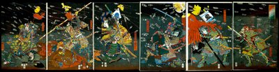 A Shijō Nawate-i csata, 1857 körül alkotó: Utagawa Kuniyoshi