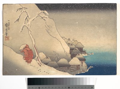 Utazás hóviharban alkotó: Utagawa Kuniyoshi