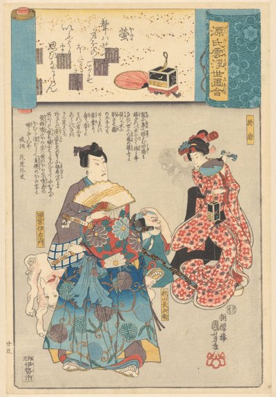 Az Ukiyo e párhuzam a Genji felhős fejezeteivel alkotó: Utagawa Kuniyoshi