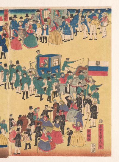 Ötföld népeinek felvonulása alkotó: Utagawa Sadahide