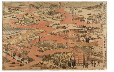 Edo nyolc képe, 1770-1780 körül (fatömbnyomat papíron) alkotó: Utagawa Toyoharu