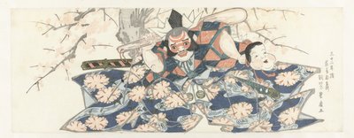 Egy harcos, aki mozsártörőt tart alkotó: Utagawa Toyohiro