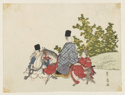 Udvarmester lóháton, a patakban forog alkotó: Utagawa Toyohiro