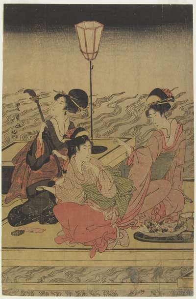 Június (Nyári parti a Kamo folyón), 1800-as évek eleje alkotó: Utagawa Toyohiro