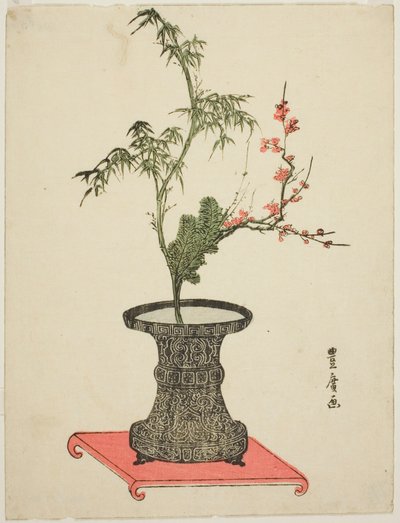 „Három barát” ikebana alkotó: Utagawa Toyohiro