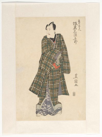 Kameya Chûbei kockás kimonóban alkotó: Utagawa Toyokuni (I)