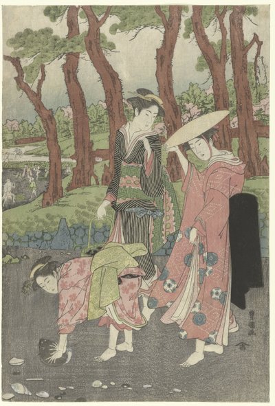 Gyűjtse halakat és kagylókat apálykor. alkotó: Utagawa Toyokuni (I)