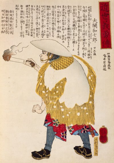 Paraszt meggyújtott fáklyával, Utagawa Toyokuni, fametszet alkotó: Utagawa Toyokuni