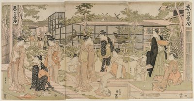 A Shika Teaház látogatói az 1790-es évek elején. alkotó: Utagawa Toyokuni