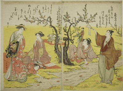 A Winding Stream Party (Kyokusui no en) alkotó: Utagawa Toyokuni I