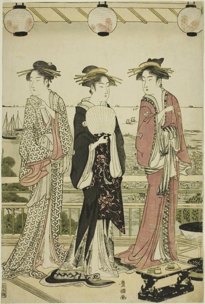 Négy évszak délen – nyári kilátás (Minami shiki natsu no kei) alkotó: Utagawa Toyokuni I