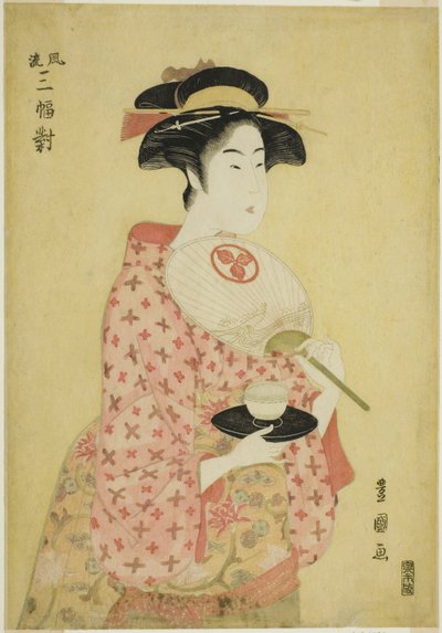 Takashima Ohisa, az "A Fashionable Set of Three (Furyu sanpuku tsui)" sorozatból alkotó: Utagawa Toyokuni I