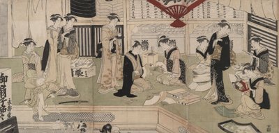A rajongói bolt Eijud? alkotó: Utagawa Toyokuni I